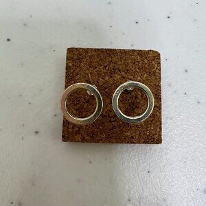Foxy Originals Earrings‎ Circle Silver Tone Minimalist Geometric Stud Small